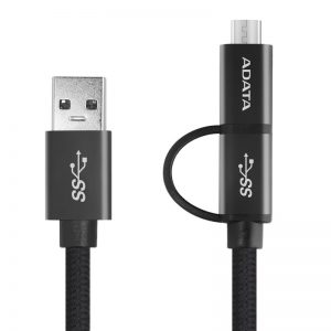 کابل تبدیل USB به Lightning/Micro USB/USB-C ای دیتا Adata Sync And Charge طول 1 متر
